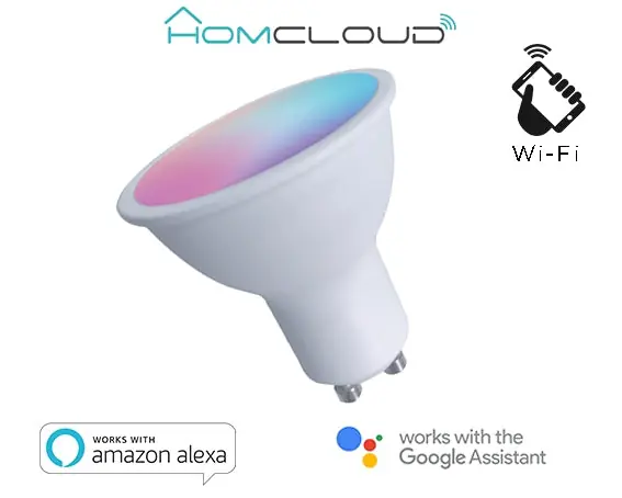 Faretto GU10 ad incasso Wi-FI RGB+BIANCO CALDO dimmerabile HomCloud