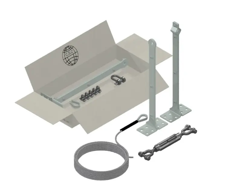 Kit Linea Vita Light Zincata Base Piana da mt.16 CSC