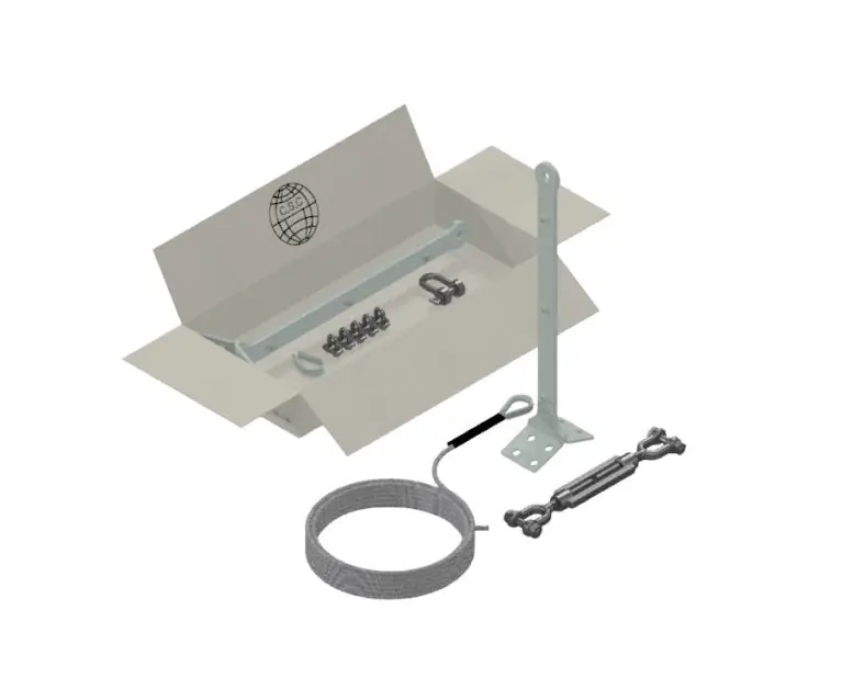 Kit Linea Vita Light Zincata Base Doppia pendenza da mt.8 CSC