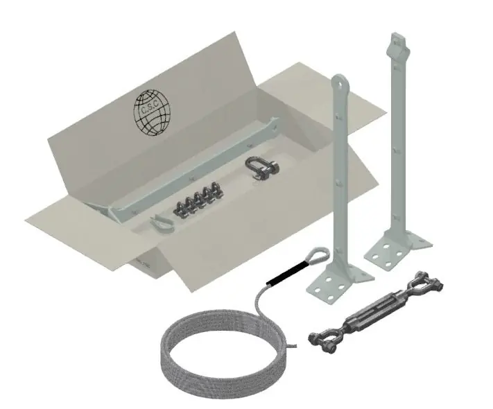Kit Linea Vita Light Zincata Base Doppia Pendenza da mt.16 CSC