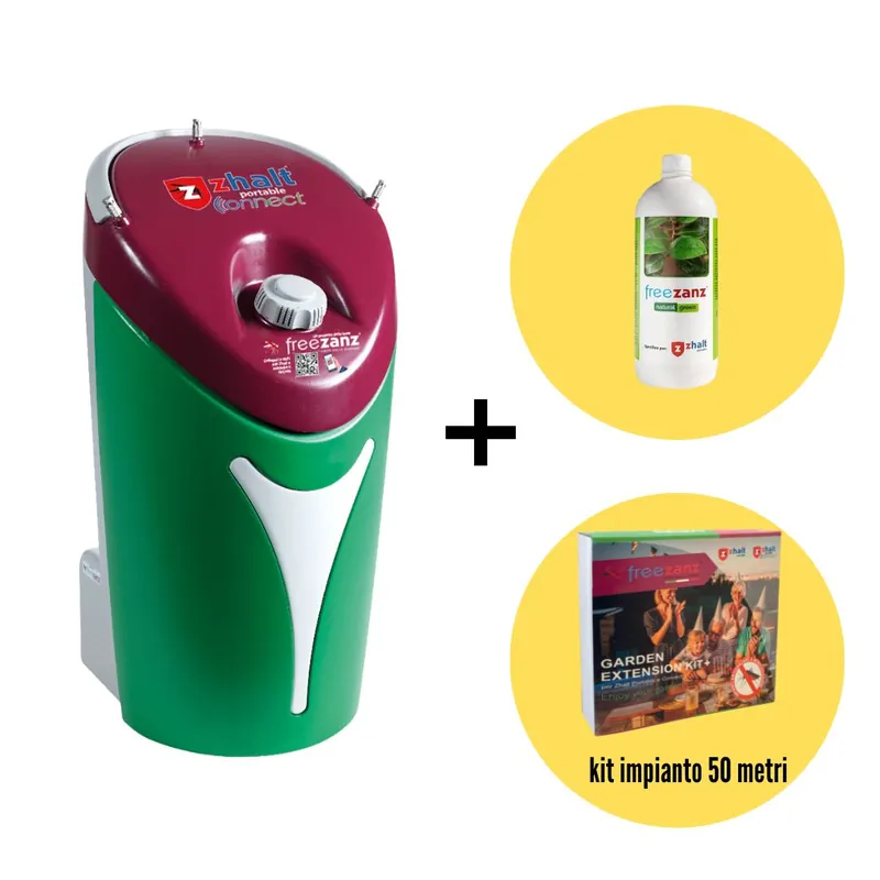 FreeZanz Zhalt Antizanzare Portable Connect a Batteria + Kit Garden Extension+ + OMAGGIO