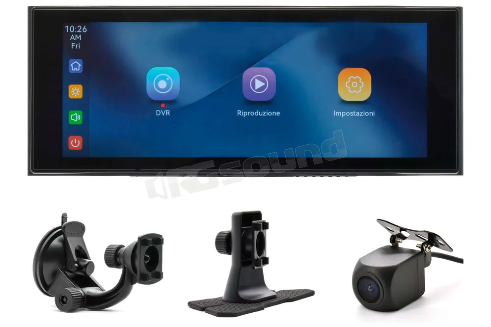 Phonocar VM324 Dash Cam con display touchscreen capacitivo e retrocame