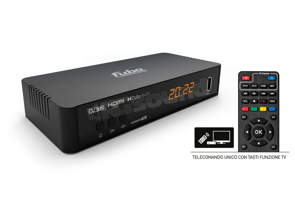Fuba ODE8600 PRO Decoder Digitale Terrestre DVB-T2 HEVC Decoder, ric