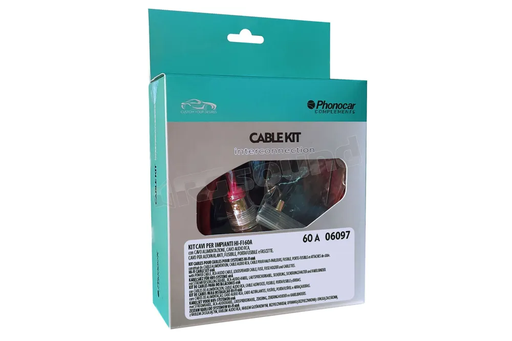 Phonocar 06097 kit cavi per impianti Hi-Fi 60A Cablaggi e accessori