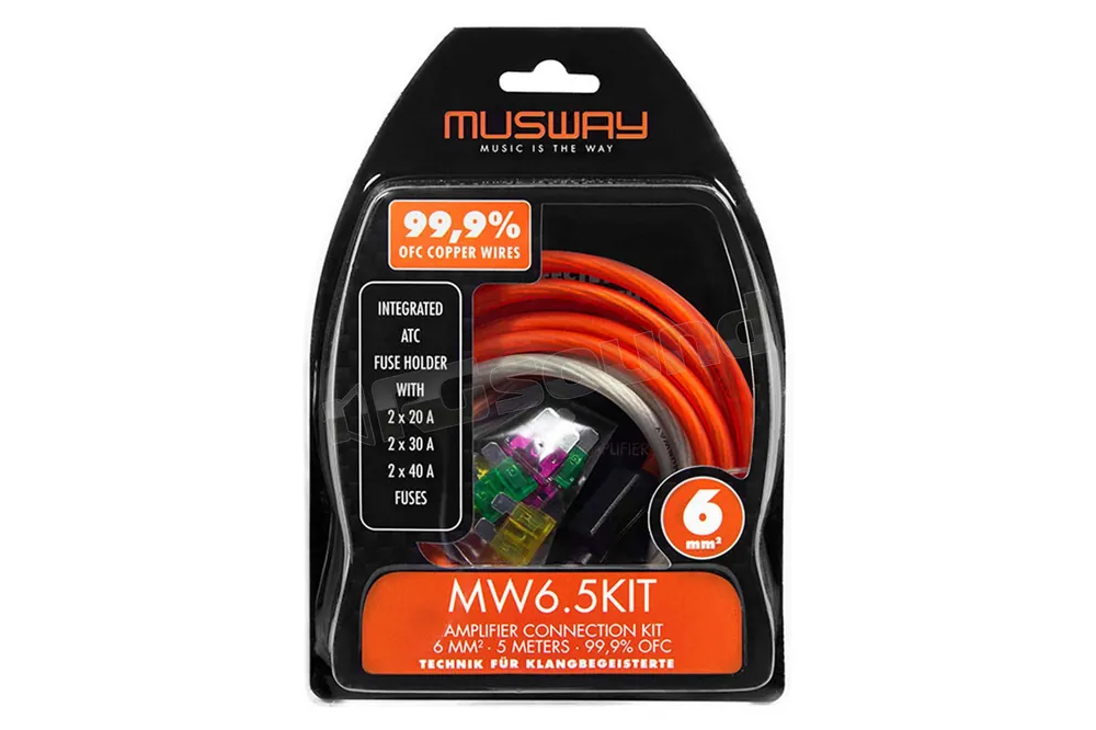 MUSWAY MW6.5KIT Kit di connessione amplificatore da 6 mm2 realizzato i