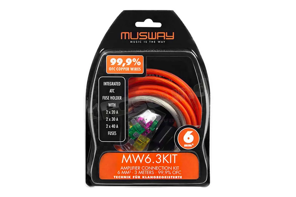 MUSWAY MW6.3KIT Kit di connessione amplificatore da 6 mm2 realizzato i