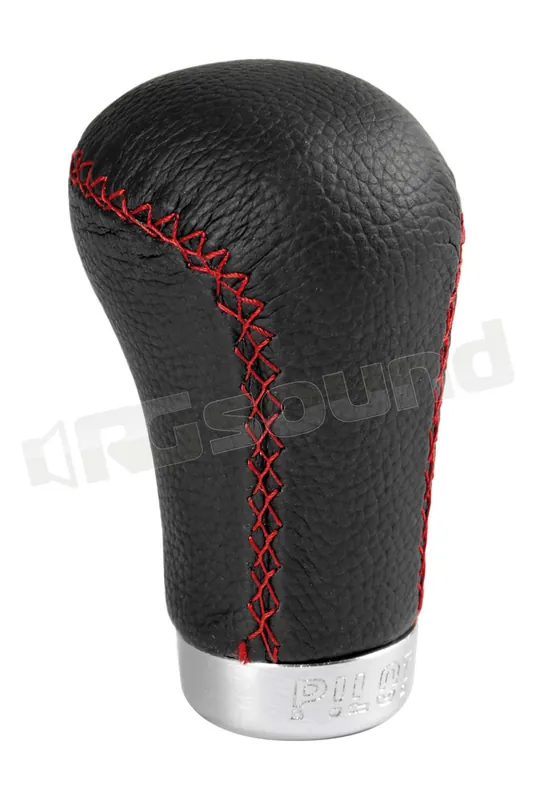 Pilot 00249 Pelle nera con cuciture rosse e alluminio spazzolato Int