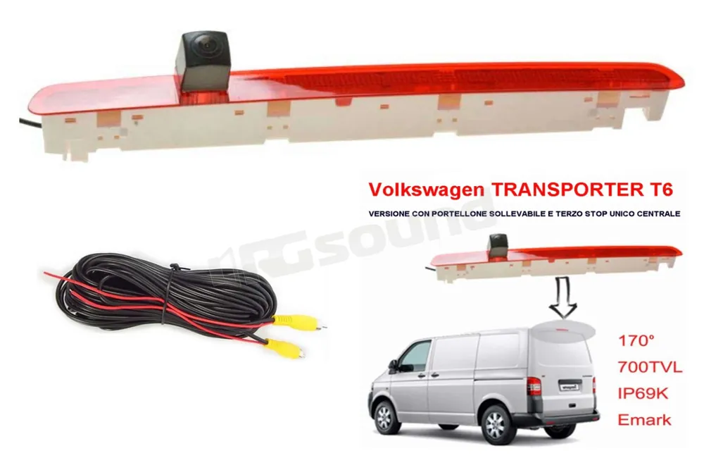 RG Sound DGC1PT5T6 retrocamera terzo stop per VW Trasporter e Caravell