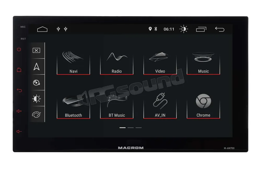 Macrom M-AN700 Schermo da 7" con telaio 2 DIN Monitor auto 1 e 2 Din