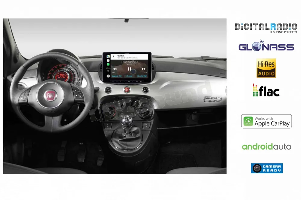 Alpine iLX-F903-312-B Floating Display 9" per FIAT 500 dal 2007 al 201