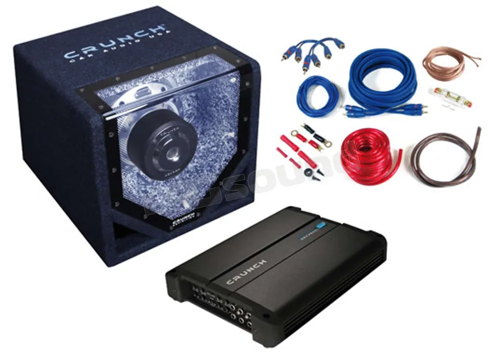 Crunch CPX750.1 Monoblocco Basspack con Amplificatore, subwoofer e kit