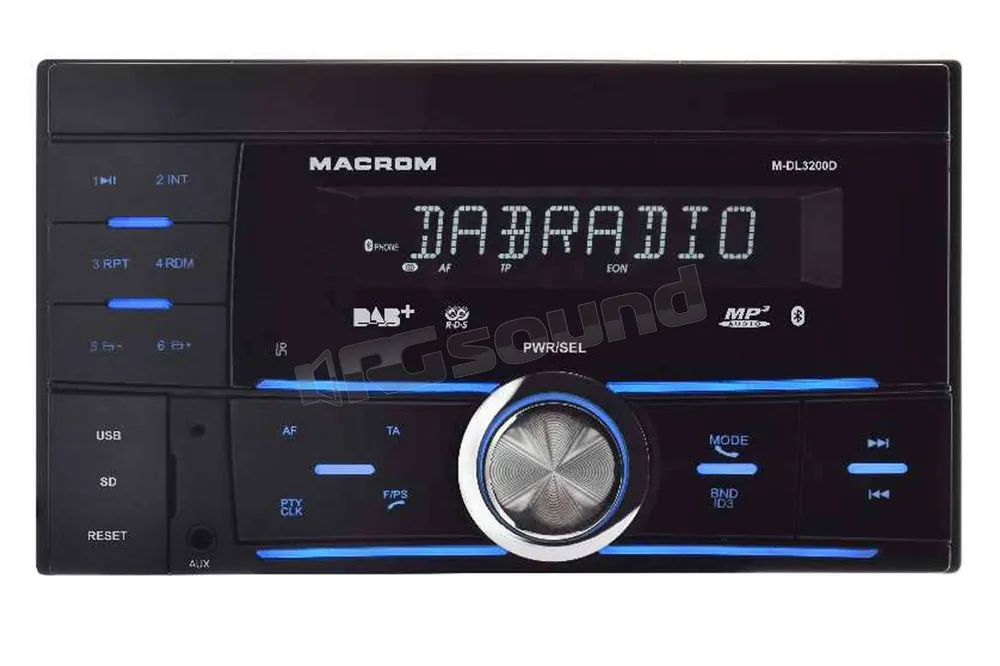 Macrom M-DL3200D ricevitore 2 ISO con USB, SD, Bluetooth e Tuner AM/FM