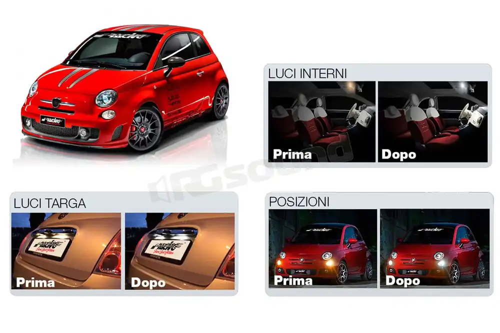 Simoni Racing 500H1-SSS kit luci completo Abarth 500 - Super Shock Ser