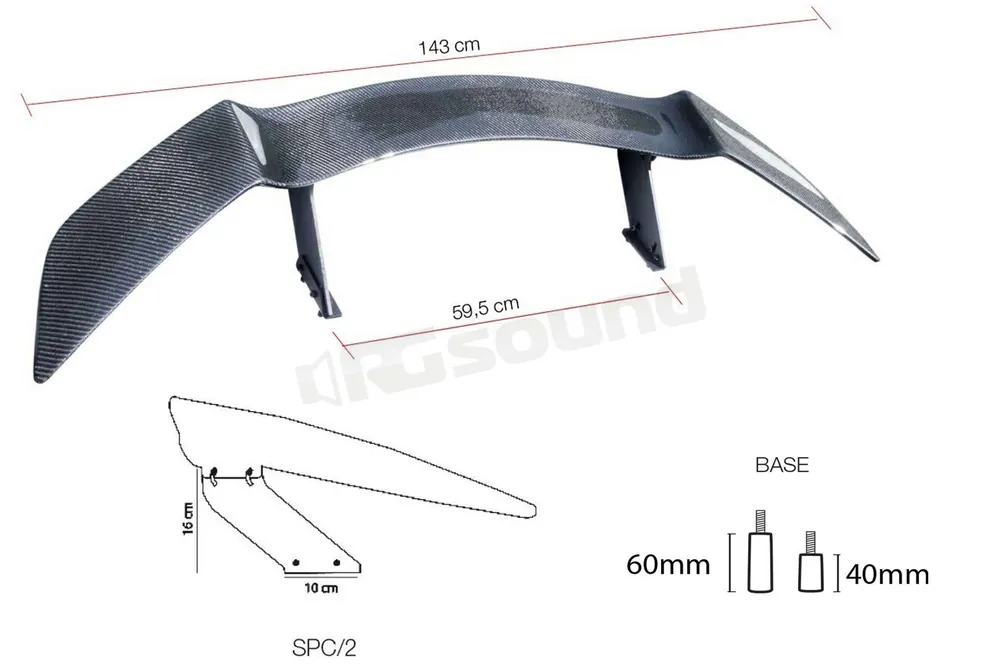 Simoni Racing SPC/2 alettone posteriore in fibra di carbonio Perform