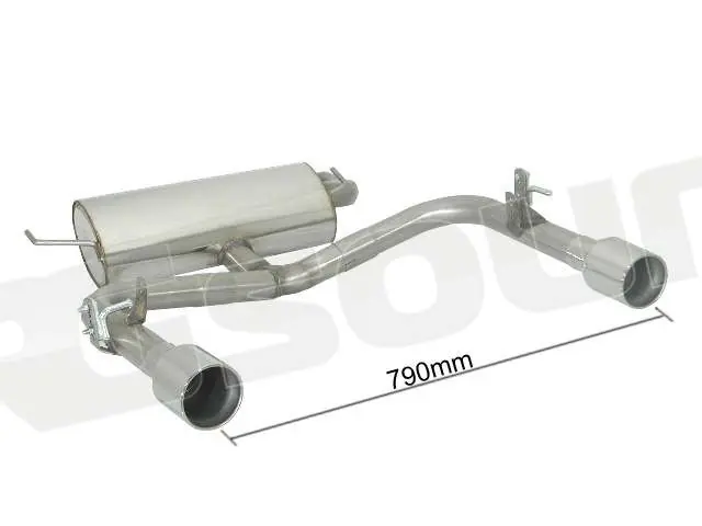 Ragazzon 50.0066.06 Posteriore inox sdoppiato con terminali rotondi To