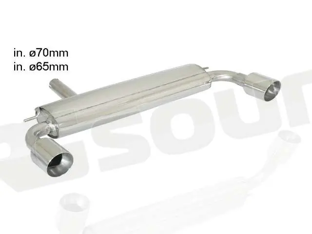 Ragazzon 50.0480.60 Posteriore inox sdoppiato con terminali rotondi pe