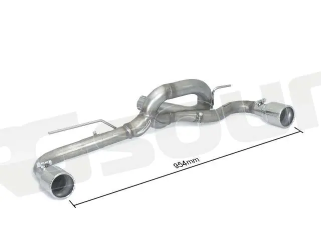 Ragazzon 50.0412.05 Tubo posteriore inox sdoppiato con terminali roton